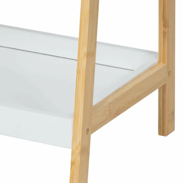 Etajera cu 4 rafturi,  Alis 11266, 39x29.5x85 cm, Bambus/MDF, Alb/Natur picture - 3