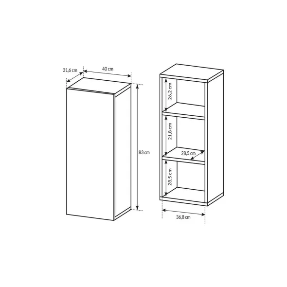 Living 3D, 220x45x53.55 cm, Alb/Stejar Craft Auriu picture - 4