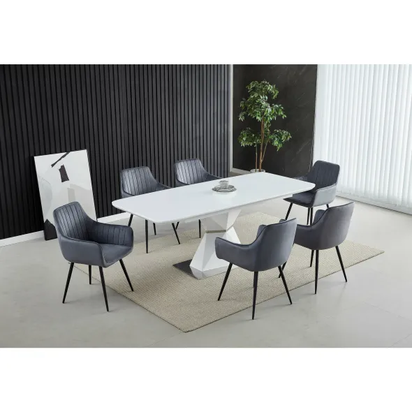 Masa Extensibila Cosmic, 160-210x90x76 h cm, Alba picture - 1