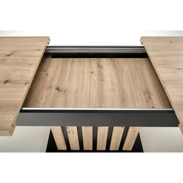Masa Extensibila HAGEN 160, 160-210x90x76 cm, Stejar Artisan/Negru picture - 5