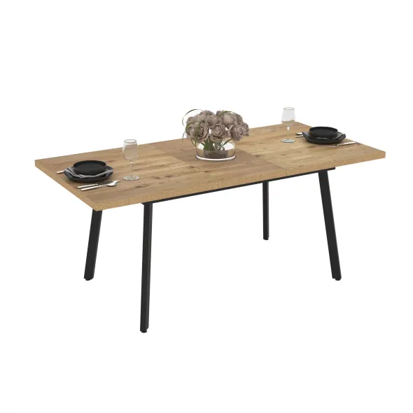 Masa Extensibila Lini, 138-178x85x76 cm, Pal Melaminat, Stejar