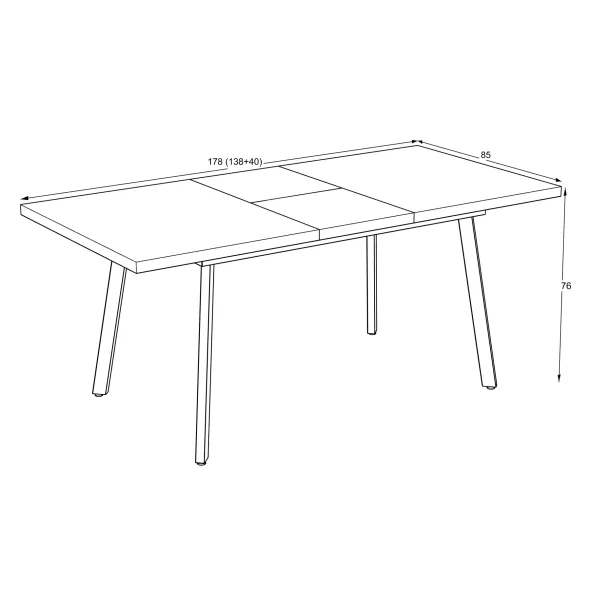 Masa Extensibila Lini, 138-178x85x76 cm, Pal Melaminat, Stejar Rivioli picture - 7