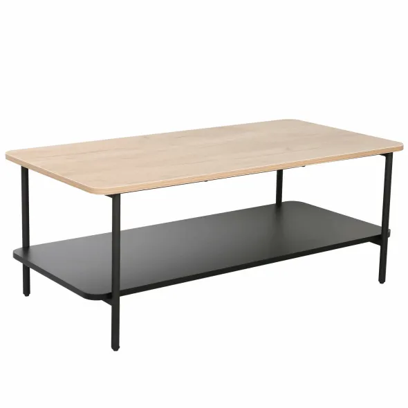 Masuta de Cafea Verna B, 100x50x40 cm, Metal/Pal Melaminat, Negru/Stejar picture - 1