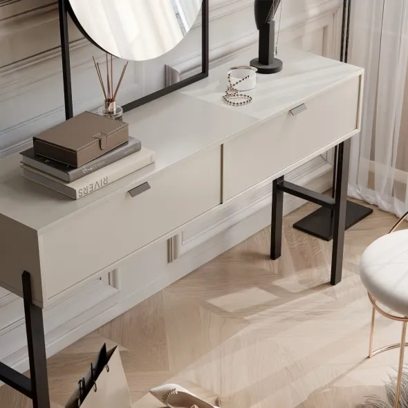 Masuta de Toaleta Cremona, 140x37x83 cm, Beige picture - 3