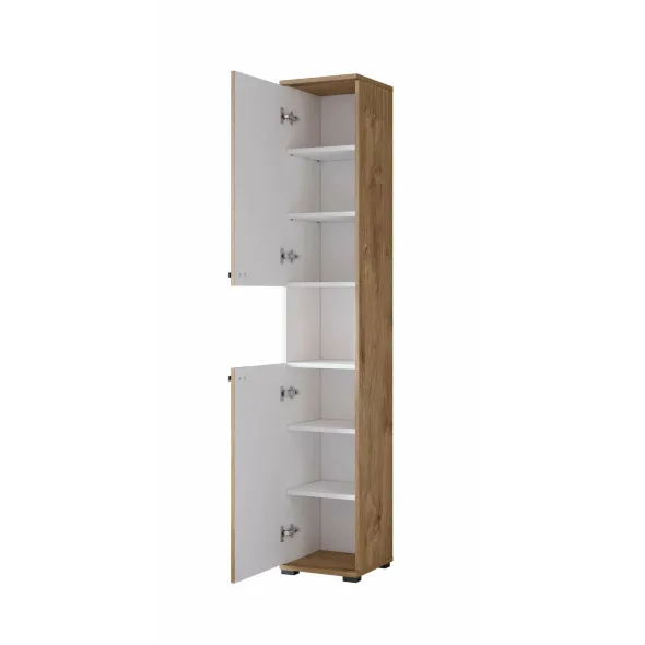 Mobilier de Baie Fargo, 5 Piese, Fronturi MDF,  Stejar Auriu Harbor/ Alb Lucios picture - 2