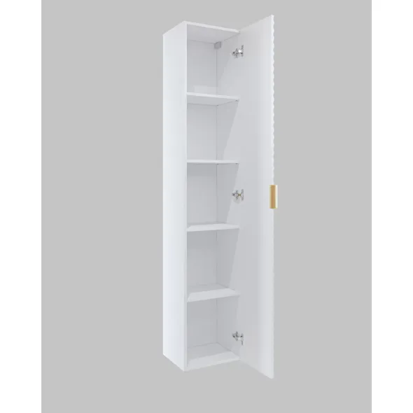 Mobilier de Baie Laura, 2 Corpuri Supendate, Fronturi MDF, Alb picture - 3