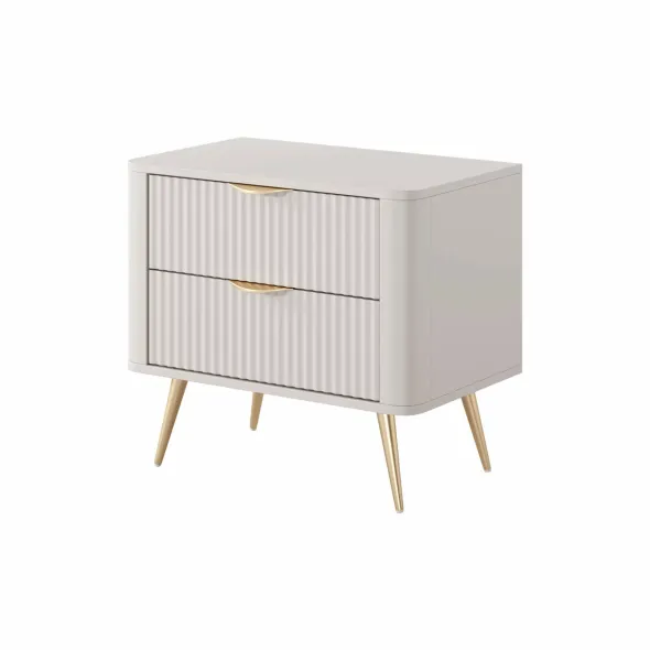 Noptiera Lante 2 Sertare, 63.2x38x55.3 cm, MDF, Beige picture - 1