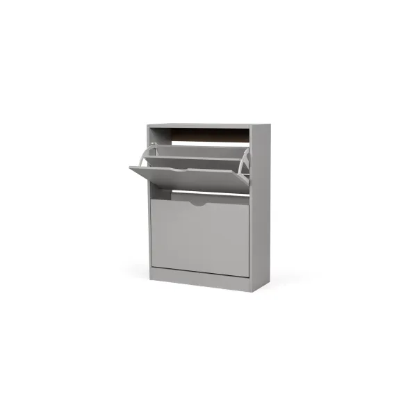 Pantofar Corry, 2 sertare, 60x24x83 cm, Pal Melaminat/MDF,  Gri picture - 3