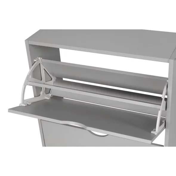 Pantofar Corry, 2 sertare, 60x24x83 cm, Pal Melaminat/MDF,  Gri picture - 4