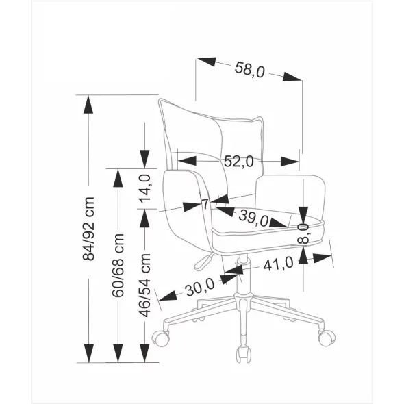 Scaun de Birou Pentru Copii - Herning 25004, 52x58x84-92 h cm, Stofa Raiata, Gri picture - 7