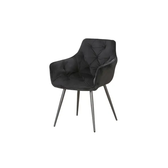 Scaun Marek, 57x60x83 cm, Velvet Negru picture - 4
