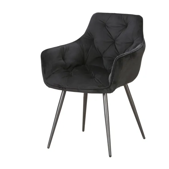 Scaun Marek, 57x60x83 cm, Velvet Negru picture - 1