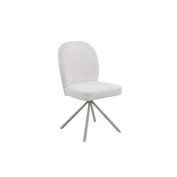 Scaun Noris, 47.5x62x90.5 h cm, Stofa, Alb picture - 1