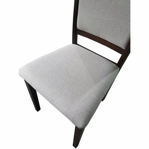 Scaun Omer, 44x50x90 cm, Lemn, Nuc Inchis/Stofa Beige picture - 5