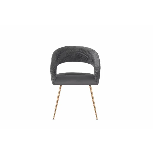 Scaun Seul, 58x57x77 cm, Catifea, Gri Inchis picture - 2