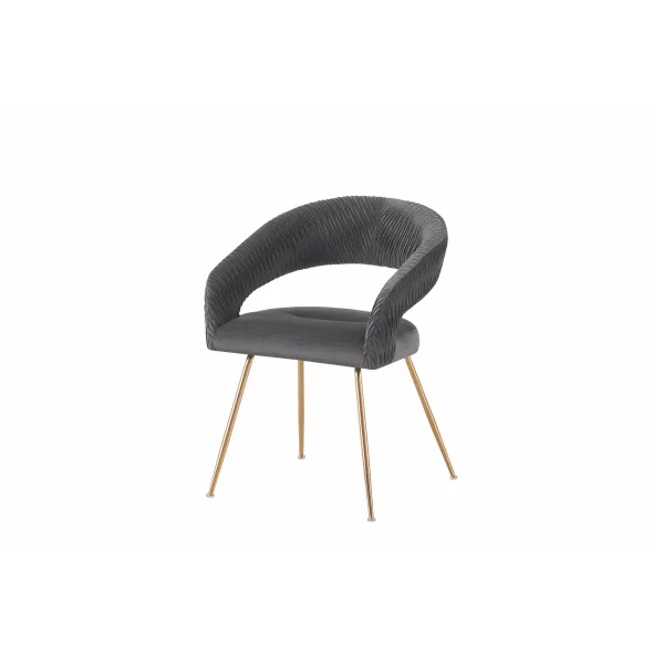 Scaun Seul, 58x57x77 cm, Catifea, Gri Inchis picture - 3