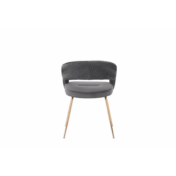 Scaun Seul, 58x57x77 cm, Catifea, Gri Inchis picture - 5