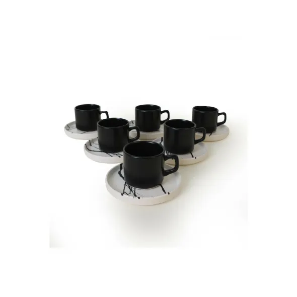 Set Ceai(12 bucati) Ivory-X00017420, Ceramica, Negru/Alb picture - 2
