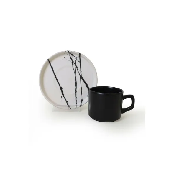Set Ceai(12 bucati) Ivory-X00017420, Ceramica, Negru/Alb picture - 3