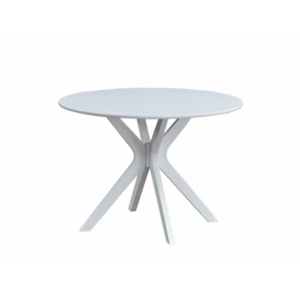 Set Masa Tomisa  Ø106x76 h cm + 4 Scaune Haris, Lemn/MDF, Alb picture - 3