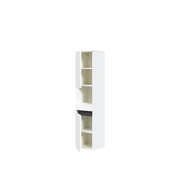 Set Mobilier de Baie HOF103A, Masca Chiuveta +  Oglinda + 2 x Dulap Suspendat,  Pal Melaminat, Alb Mat picture - 3