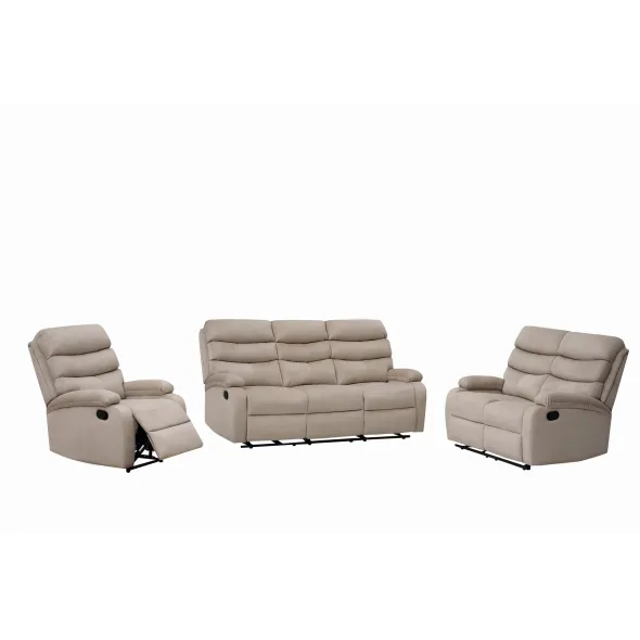 Set Recliner Denton 3L+2R+1R, Canapea 3L - 187x94x103 cm, Canapea 2R - 134x94x103 cm, Fotoliu - 78x94x103 cm, Stofa, Beige picture - 4