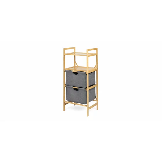 Raft Decorativ Rollen, 44x34x96 cm, Bambus/Stofa, Natur/Gri picture - 3
