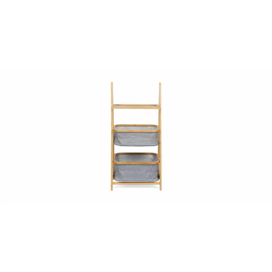 Raft Decorativ Ruben, 44x34x91 cm, Bambus/Stofa, Natur/Gri picture - 1
