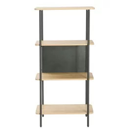 Raft Pentru Carti si Decoratiuni, Meerut - 60x36x122 h cm, Metal/Pal Melaminat, Stejar