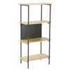 Raft Pentru Carti si Decoratiuni, Meerut - 60x36x122 h cm, Metal/Pal Melaminat, Stejar picture - 1