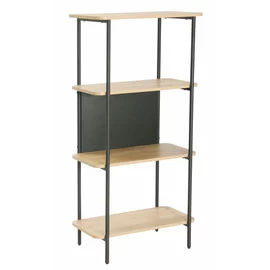 Raft Pentru Carti si Decoratiuni, Meerut - 60x36x122 h cm, Metal/Pal Melaminat, Stejar