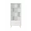 Regal Lante Cu Polite si 2 Sertare, 88.2x38x193.8 cm, MDF, Alb picture - 2