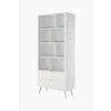 Regal Lante Cu Polite si 2 Sertare, 88.2x38x193.8 cm, MDF, Alb picture - 1