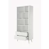 Regal Lante Cu Polite si 2 Sertare, 88.2x38x193.8 cm, MDF, Alb picture - 4