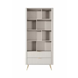 Regal Lante Cu Polite si 2 Sertare, 88.2x38x193.8 cm, MDF, Beige