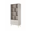 Regal Lante Cu Polite si 2 Sertare, 88.2x38x193.8 cm, MDF, Beige picture - 4