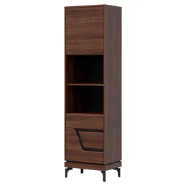 Regal Pentru Carti Vero 2 Usi VR07 - Stanga, 54.5x38.5x198 h cm, Pal Melaminat/MDF, Nuc Inchis