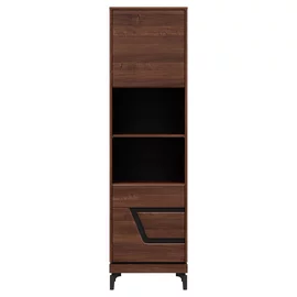 Regal Pentru Carti Vero 2 Usi VR07 - Stanga, 54.5x38.5x198 h cm, Pal Melaminat/MDF, Nuc Inchis