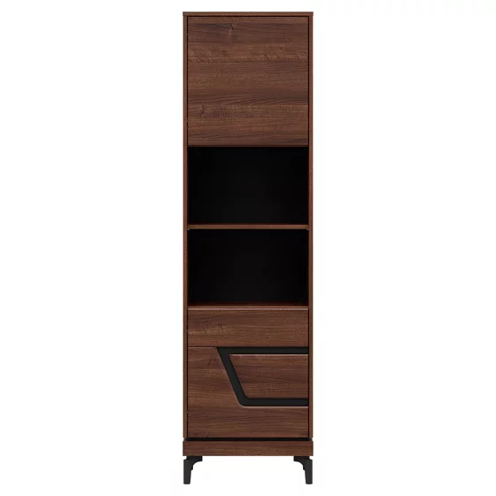 Regal Pentru Carti Vero 2 Usi VR07 - Stanga, 54.5x38.5x198 h cm, Pal Melaminat/MDF, Nuc Inchis picture - 1