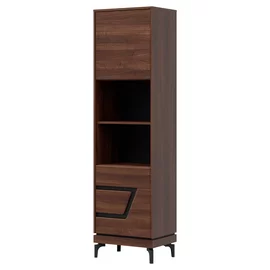 Regal Pentru Carti Vero 2 Usi VR08 - Dreapta, 54.5x38.5x198 h cm, Pal Melaminat/MDF, Nuc Inchis