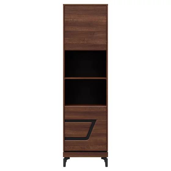 Regal Pentru Carti Vero 2 Usi VR08 - Dreapta, 54.5x38.5x198 h cm, Pal Melaminat/MDF, Nuc Inchis picture - 1