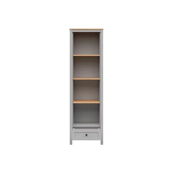 Regal Salga, Polite + Sertar, 59.x5x40.5x202.5 cm, Pal Melaminat, Gri Arctic/Stejar Artisan picture - 3