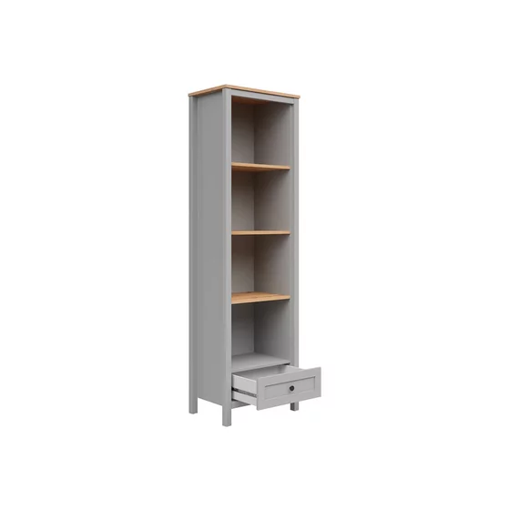 Regal Salga, Polite + Sertar, 59.x5x40.5x202.5 cm, Pal Melaminat, Gri Arctic/Stejar Artisan picture - 4