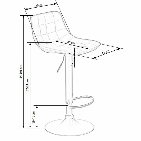 Scaun Bar H95 Gri picture - 6