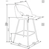 Scaun Bar H96, 48x49x89  cm, Catifea, Gri picture - 2
