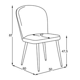 Scaun Barka, 50x60x87 cm, Stofa Crem - Coco2