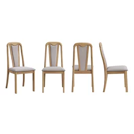 Scaun Capri, 45.5x54x98 cm, Stejar Bianco/Stofa Beige