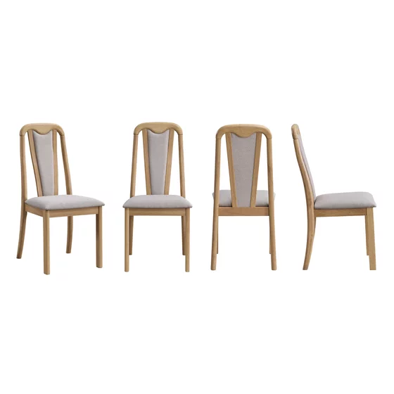 Scaun Capri, 45.5x54x98 cm, Stejar Bianco/Stofa Beige picture - 2