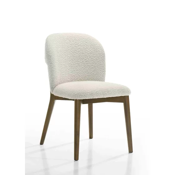 Scaun Cattelan, 48.5x60x81.5 cm, Lemn/Stofa - Nuc/Beige picture - 1
