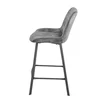 Scaun de Bar Alve, 49x60x93 cm, Metal/Catifea, Gri picture - 2